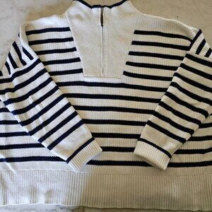 Women's Lands End Drifter Cotton Quarter Zip Pullover Sweater